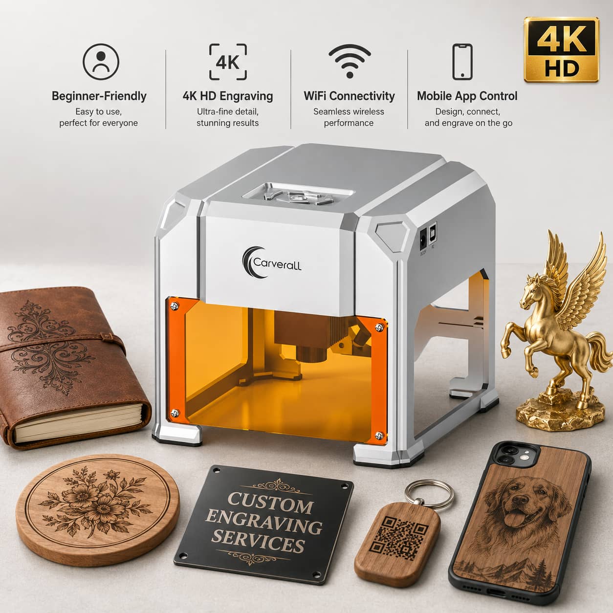 Industrial Laser Etching Machine - Carverall Laser Engraver Machine, K4 3W,